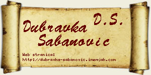 Dubravka Šabanović vizit kartica